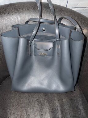 Kenneth Cole Reaction Gray Blue Structured Tote